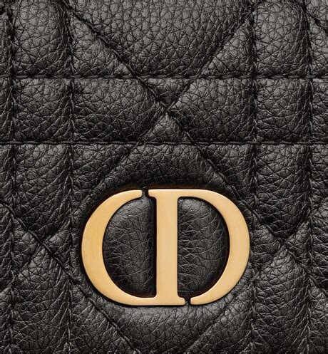 Dior Caro XL Slim Wallet Black Supple Cannage Calfskin 